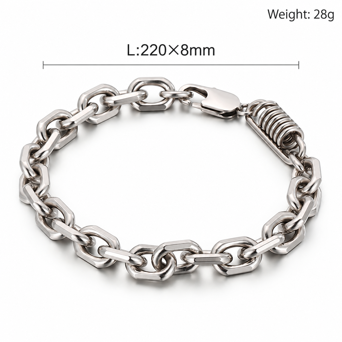 Kemstone Titanium Steel Chunky Chain Bracelet for Men Link Design KB147898-KLHQ
