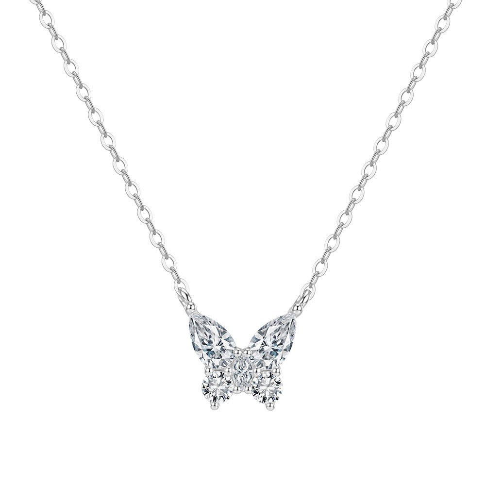 Kemston Pear Cut Moissanite Pendant Necklace for Women 925 Sterling Silver SMON25