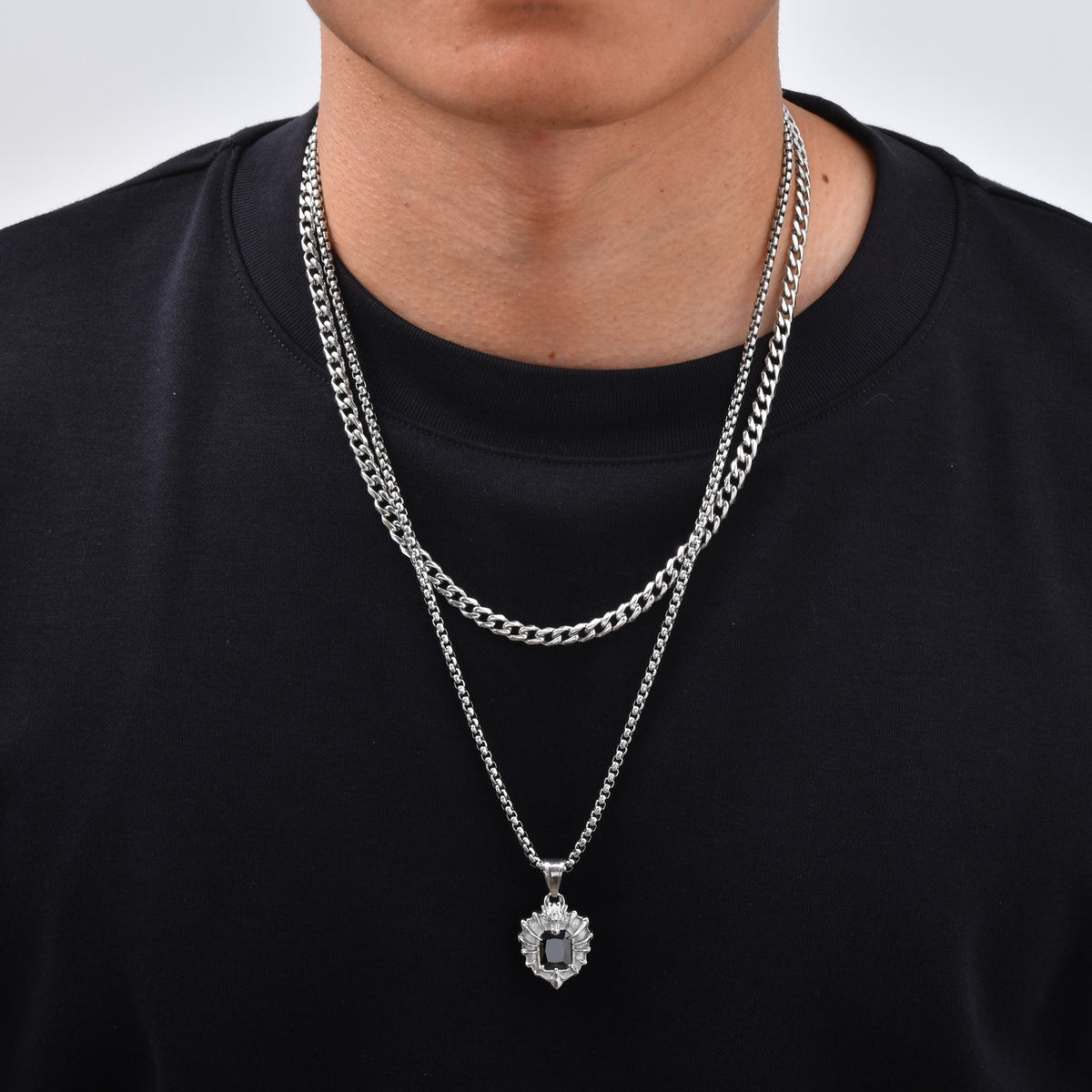 Kemstone Dragon Claw Black Cubic Zirconia Pendant for Men Stainless Steel PN-2469