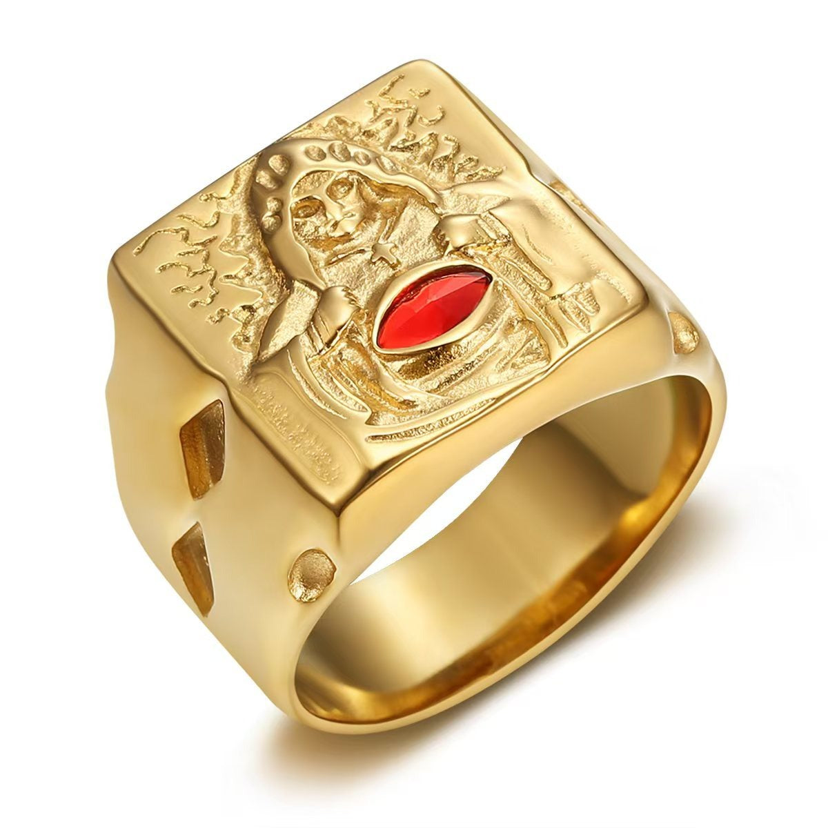 Kemstone Figure Signet Ring for Men Marquise Cubic Zirconia TR0535