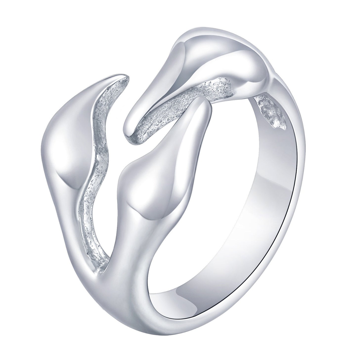 Kemstone Stainless Steel Claw Detail Ring for Men Geometric Metal Style RC-839
