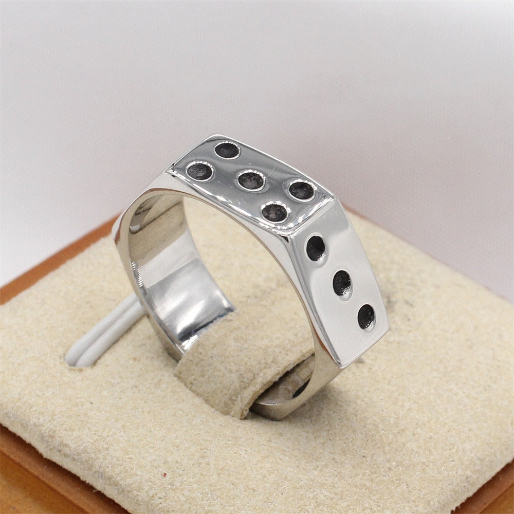 Kemstone Titanium Steel Hexagon Geometric Ring for Men Minimal Design R1876
