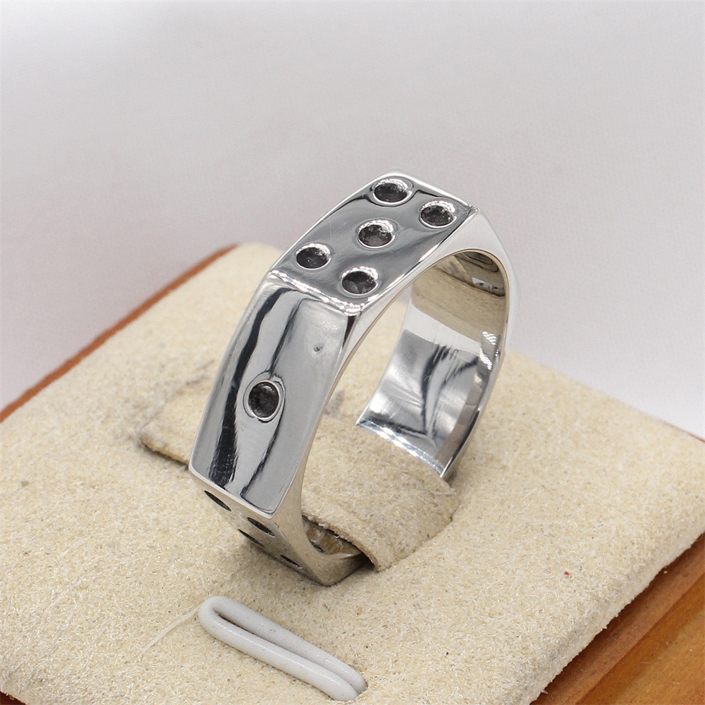 Kemstone Titanium Steel Hexagon Geometric Ring for Men Minimal Design R1876