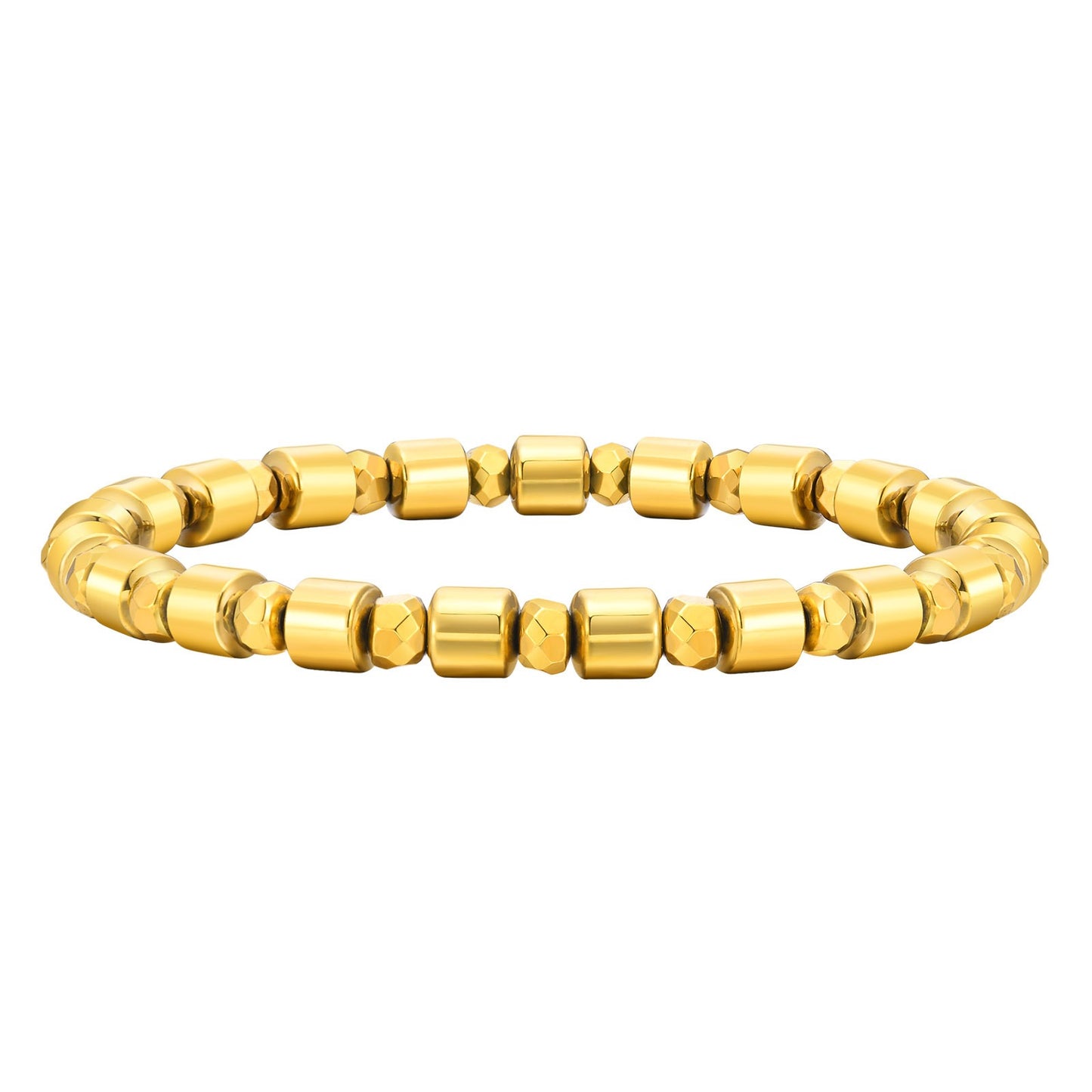 Kemstone Gold-Plated Hematite Beaded Bracelet for Men BR-1786