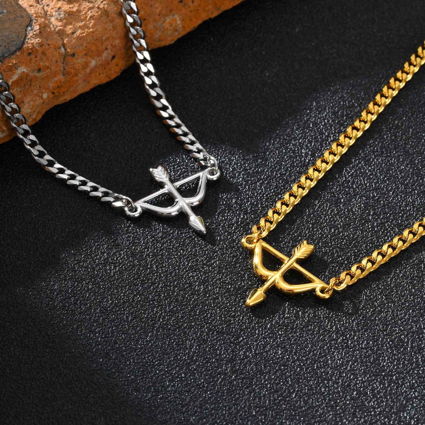Kemstone Archer Bracelet – Stainless Steel Bow & Arrow Chain Jewelry for Men & Women BR-2621