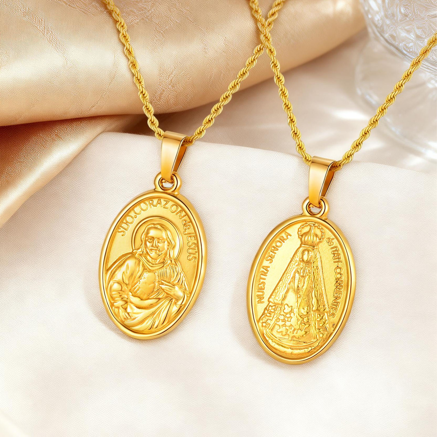 Kemstone Coin Pendant Necklace Vintage Portrait Gold Plated Medallion for Men PN-2309