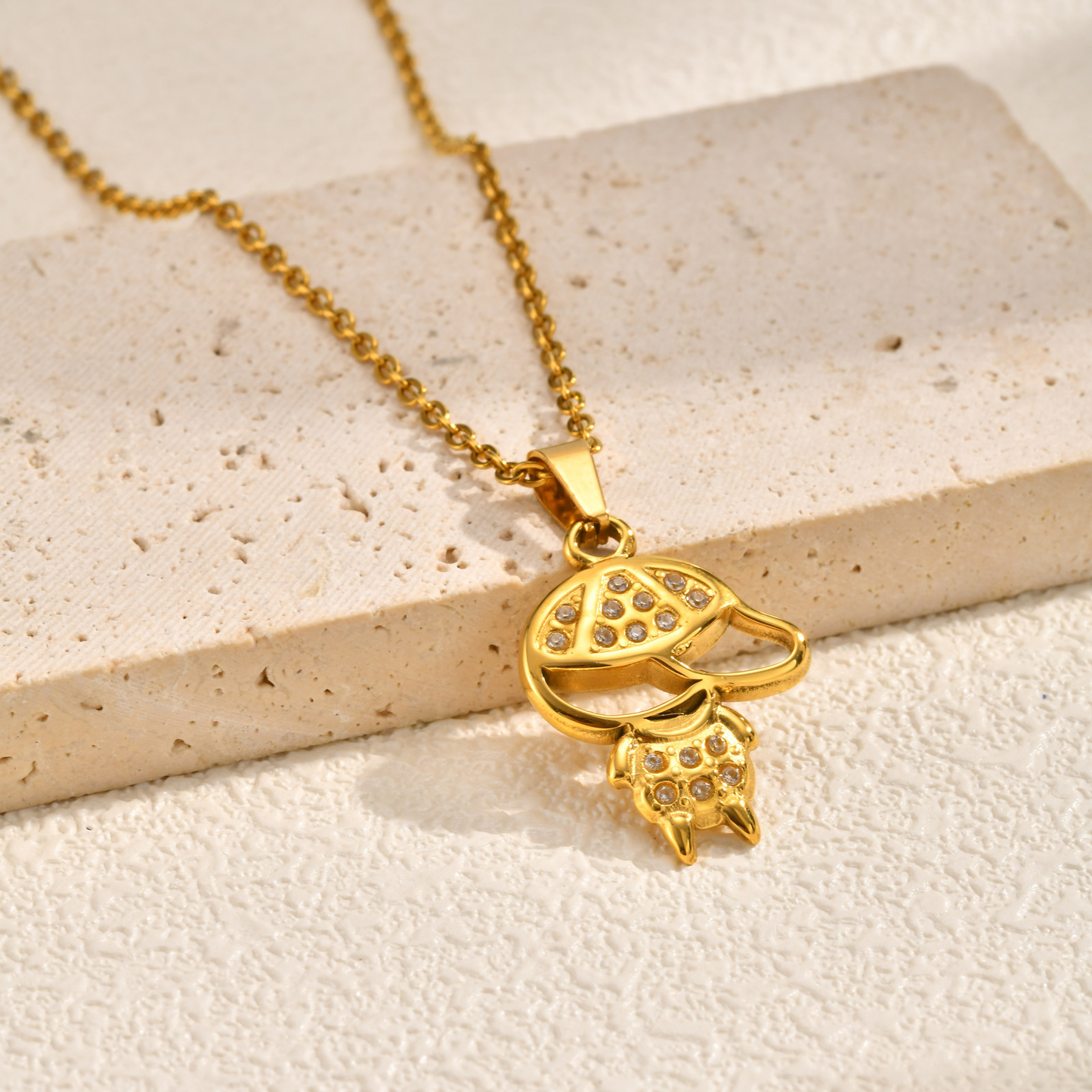 Kemstone Stainless Steel Cubic Zirconia Boy Pendant Necklace for Men & Women PN-2312