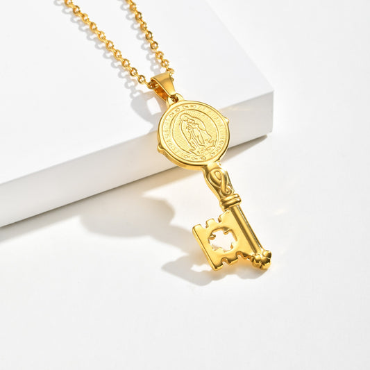 Kemstone Stainless Steel Virgin Key Pendant Necklace for Men PN-2296