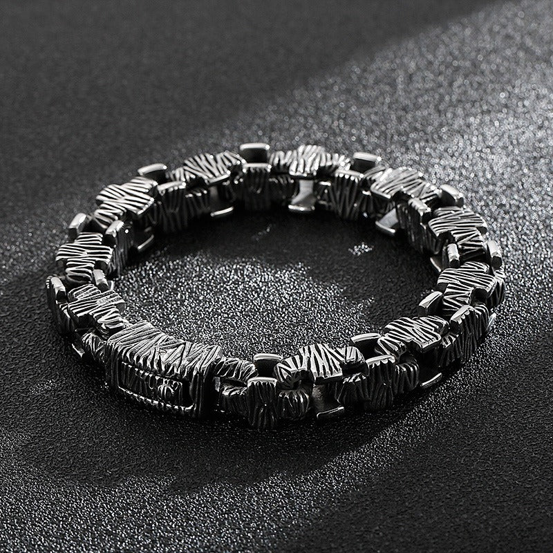 Kemstone Stainless Steel Cast Chain Bracelet for Men Hip Hop Streetwear KB125390-BDJX