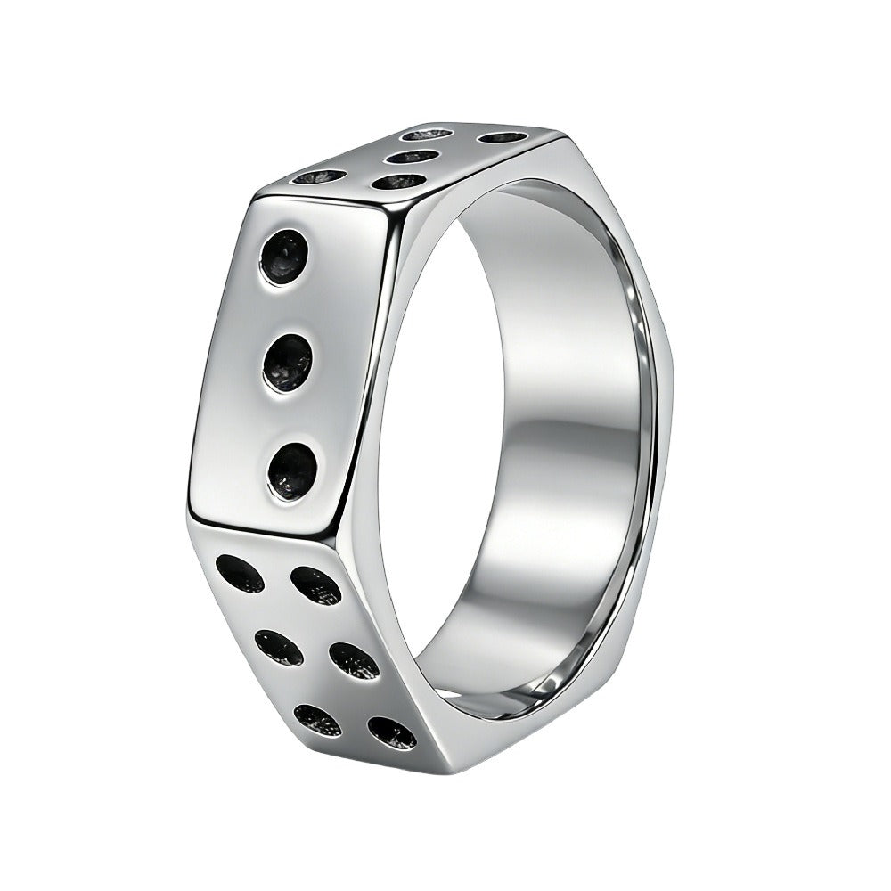 Kemstone Titanium Steel Hexagon Geometric Ring for Men Minimal Design R1876