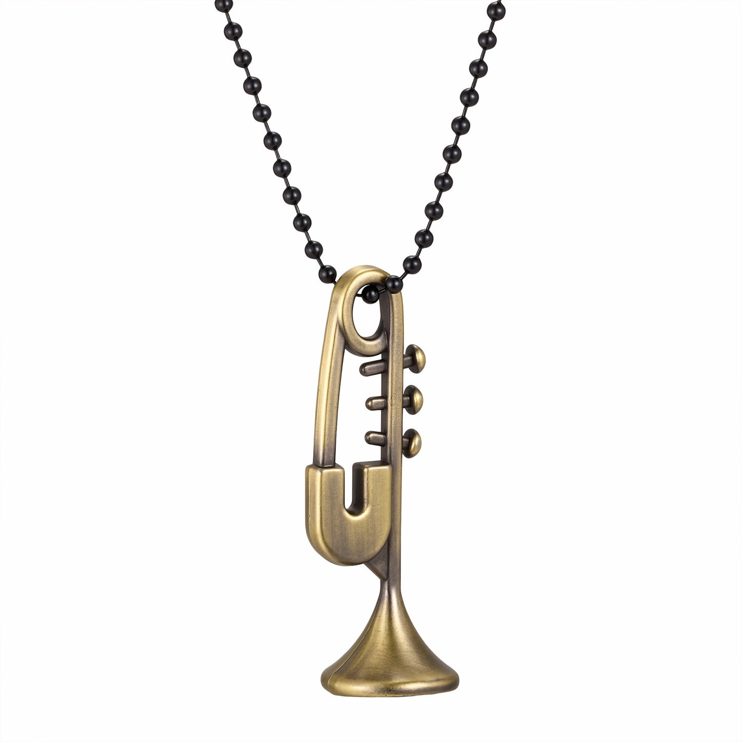 Kemstone Trumpet Pendant Necklace for Men Hip Hop Streetwear Copper NC-3029