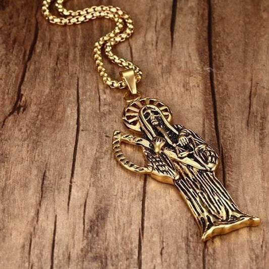 Kemstone Stainless Steel Skeleton Pendant Necklace for Men Gold Tone Gothic PN-194