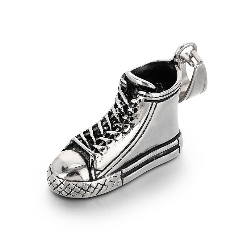 Kemstone Stainless Steel Sneaker Pendant Necklace for Men Street Style High Top Shoe Charm KP117718-LU