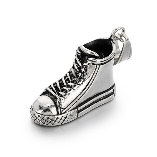 Kemstone Titanium Steel Sneaker Pendant Necklace for Men Street Style High Top Shoe Charm KP117718-LU