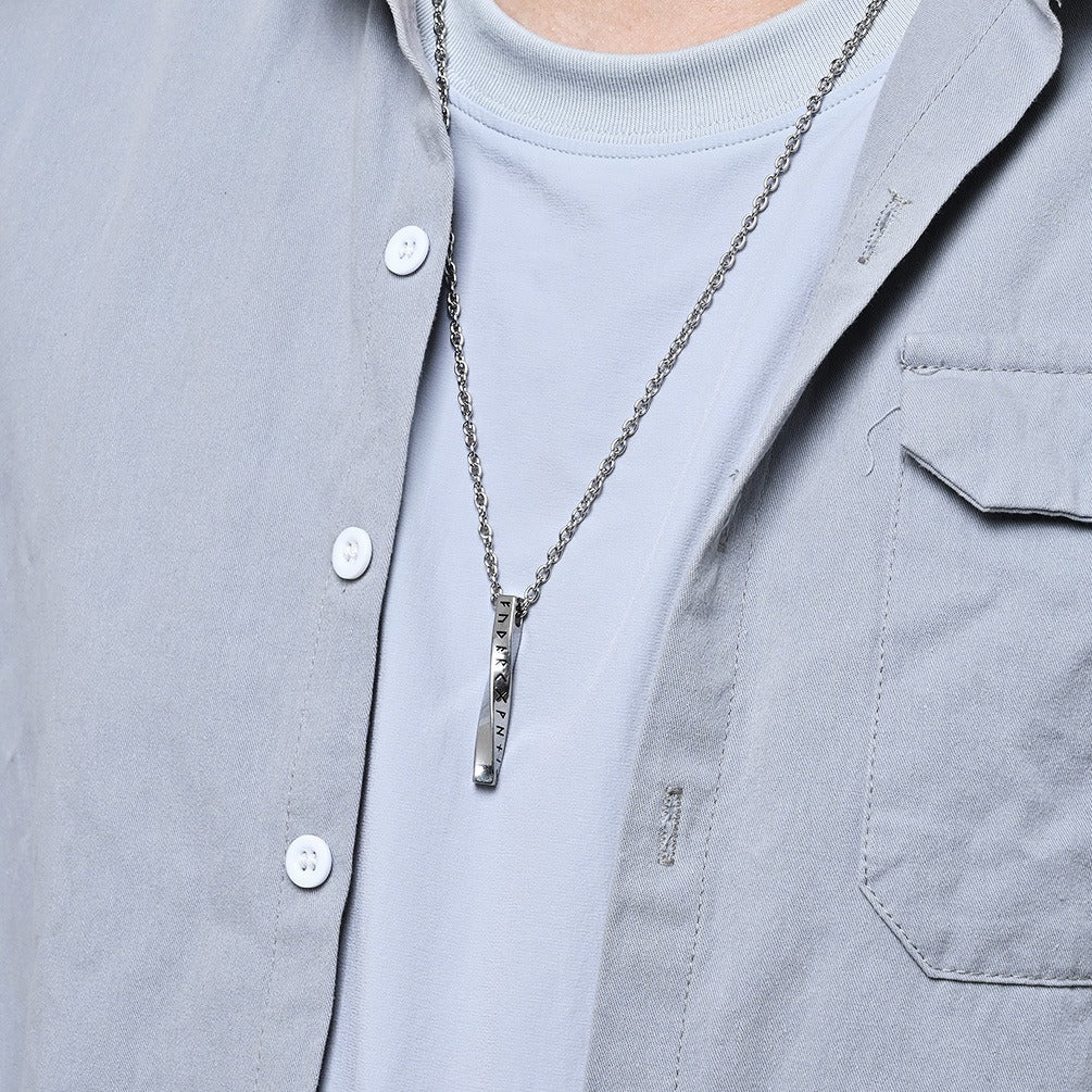 Kemston Viking Rune Necklace for Men Stainless Steel Nordic Möbius Twist Pendant K-PT567