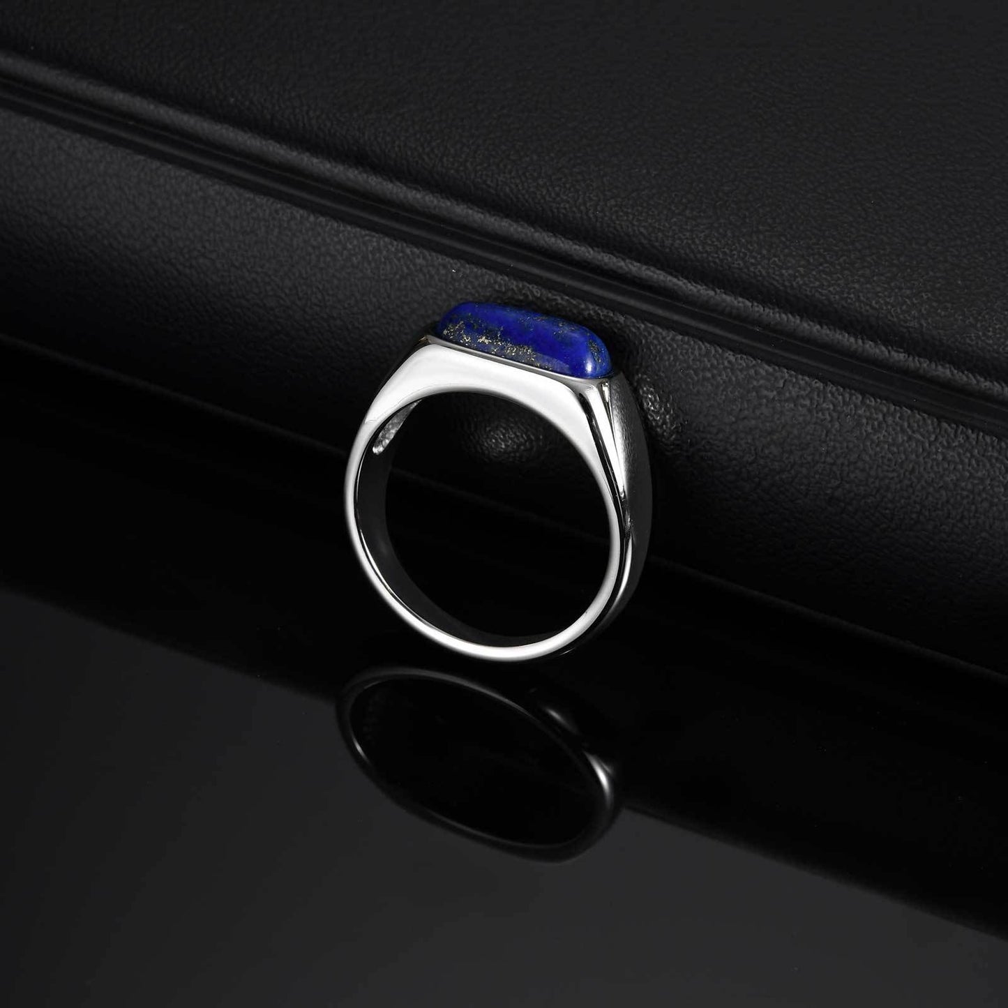 Kemstone Stainless Steel Lapis Lazuli Ring for Men – Oval RC-786