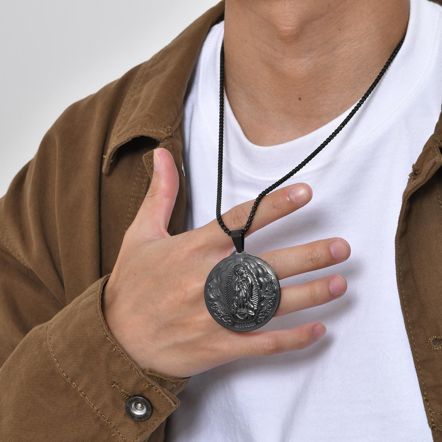 Kemstone Stainless Steel Medallion Necklace for Men Vintage Coin Pendant PN-777