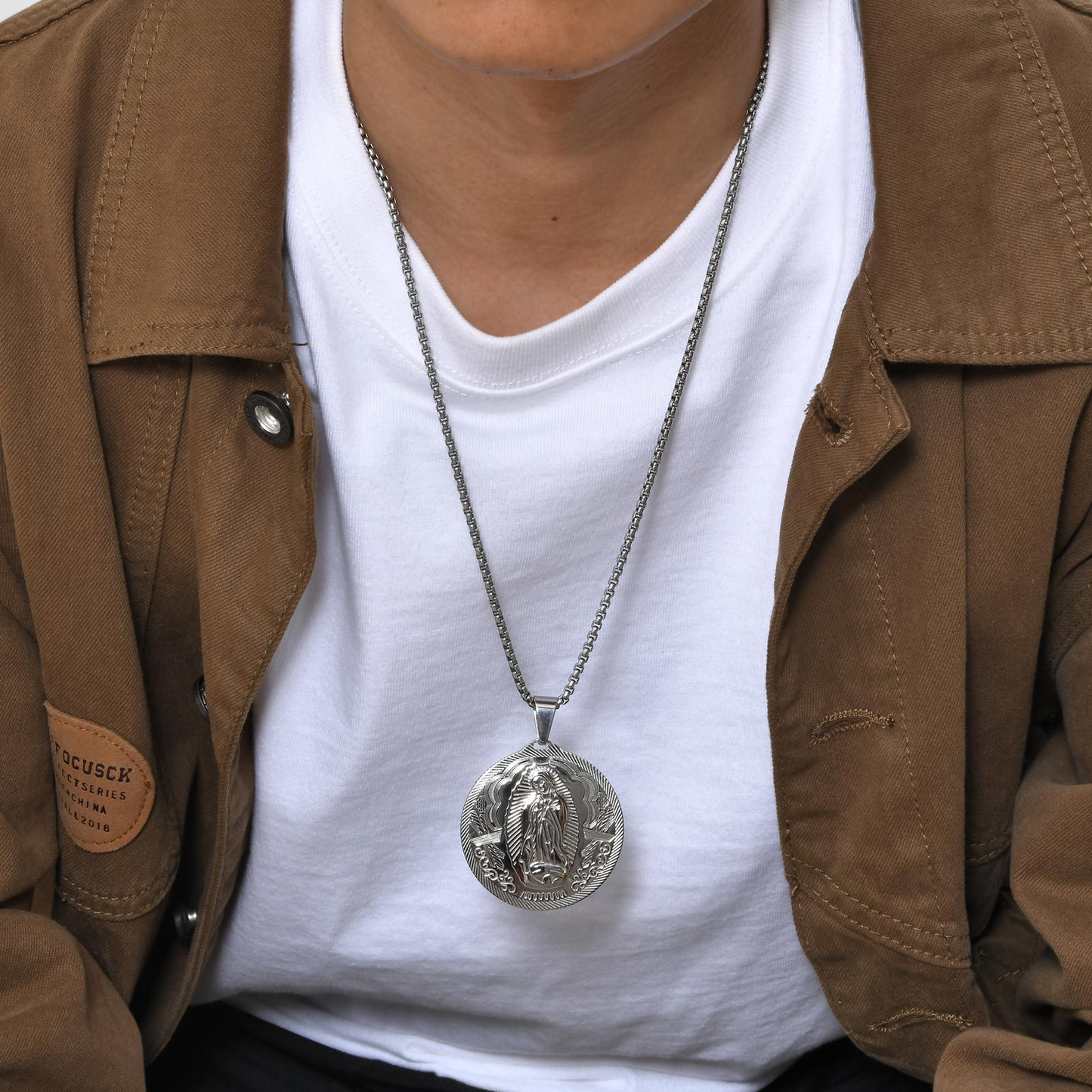 Kemstone Stainless Steel Medallion Necklace for Men Vintage Coin Pendant PN-777
