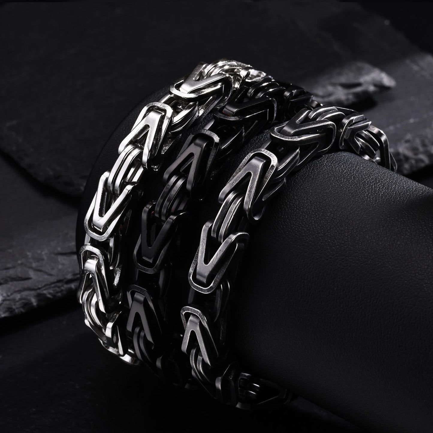 Kemstone Titanium Steel V-Link Chain Bracelet for Men BR-1896