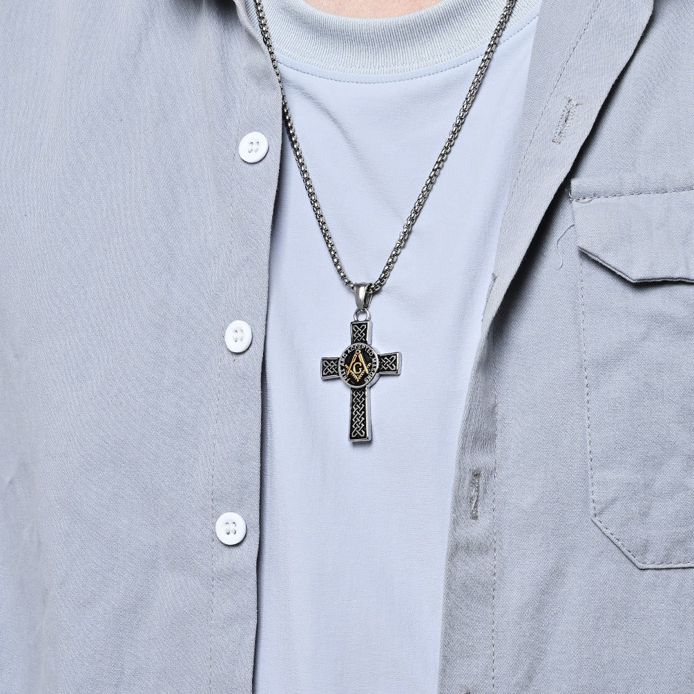 Kemstone Celtic Knot Cross Necklace for Men Stainless Steel Vintage K-PT569