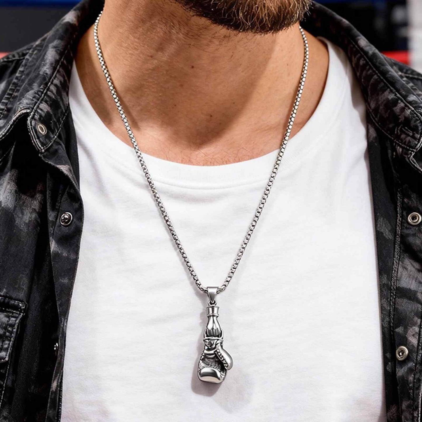 Kemstone Stainless Steel Boxing Glove Pendant Necklace for Men PN-2278