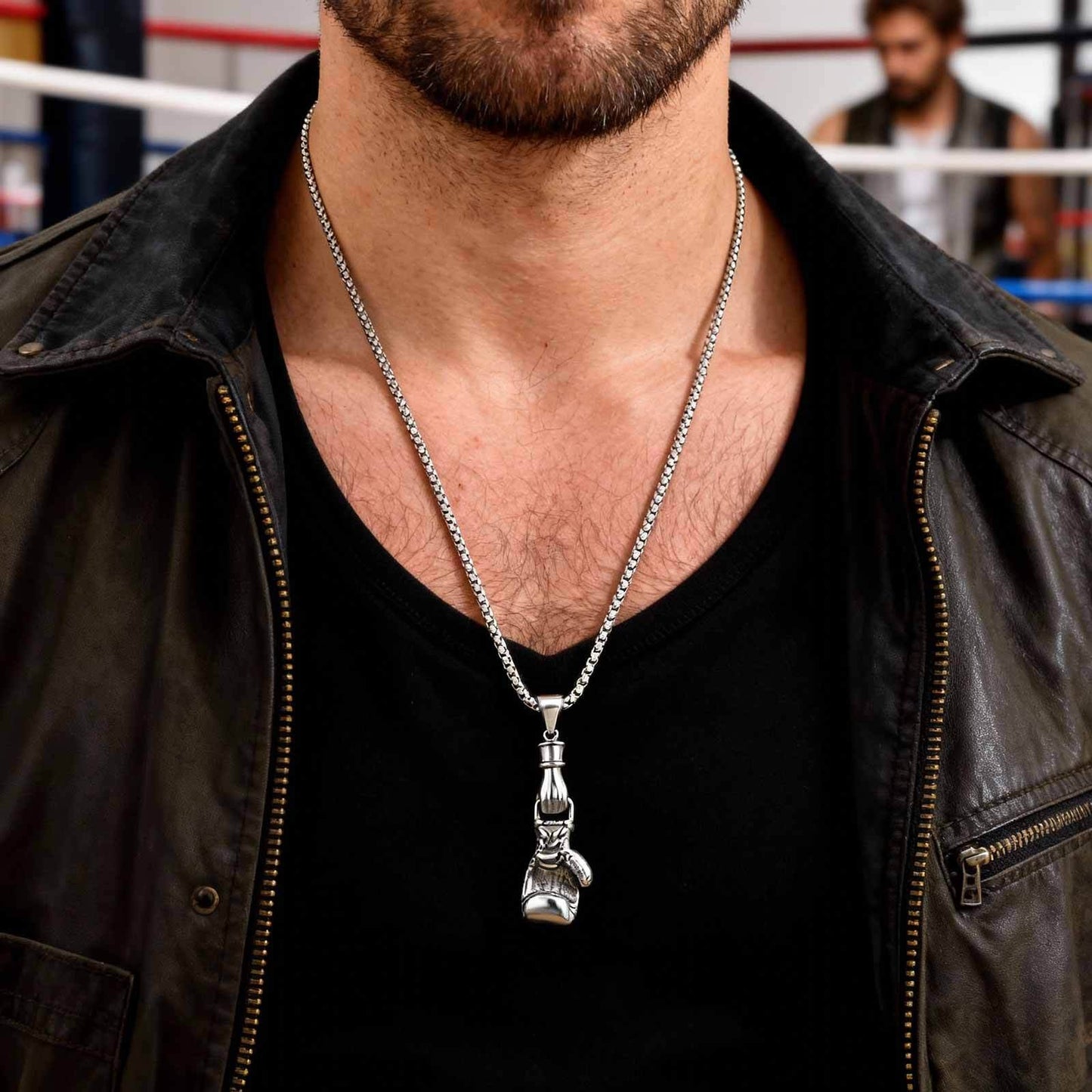 Kemstone Stainless Steel Boxing Glove Pendant Necklace for Men PN-2278