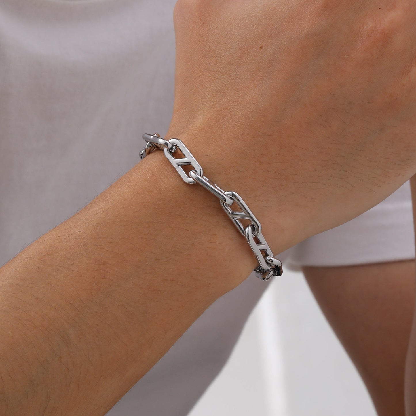 Kemstone Stainless Steel Men’s Bracelet – Minimal Hip Hop Chain BR2162