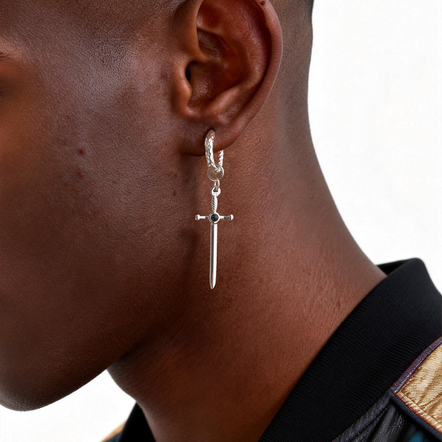 Kemstone Stainless Steel Sword and Cross Pendant Necklace for Men ED-1009