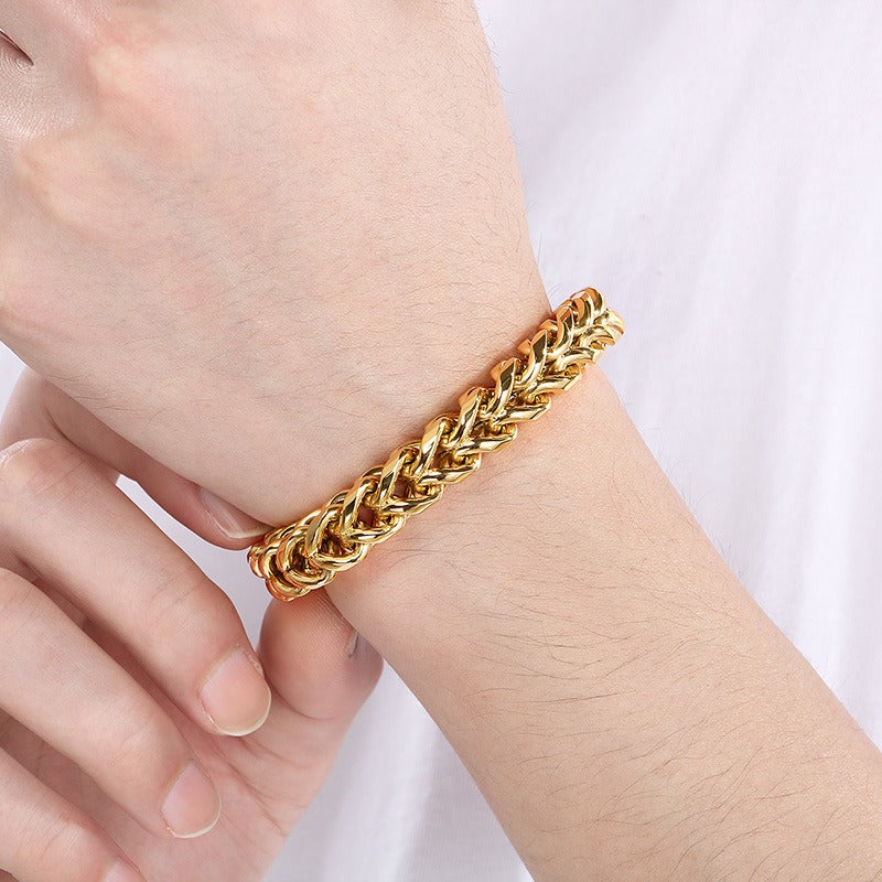 Kemstone Titanium Steel Dragon Bone Chain Bracelet for Men KB180725-KJX