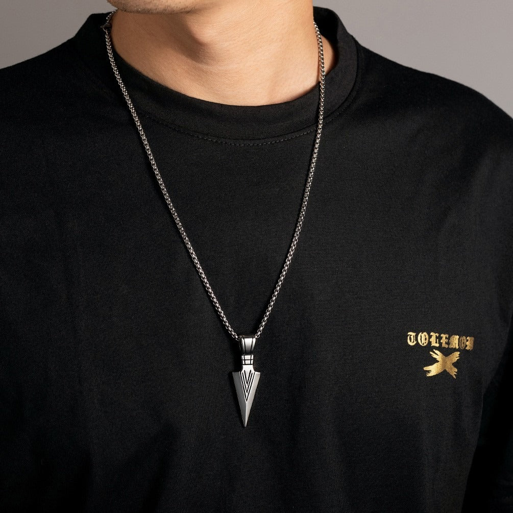 Kemstone Titanium Steel Spearhead Pendant Necklace for Men – Hip Hop Street Style K-PT198