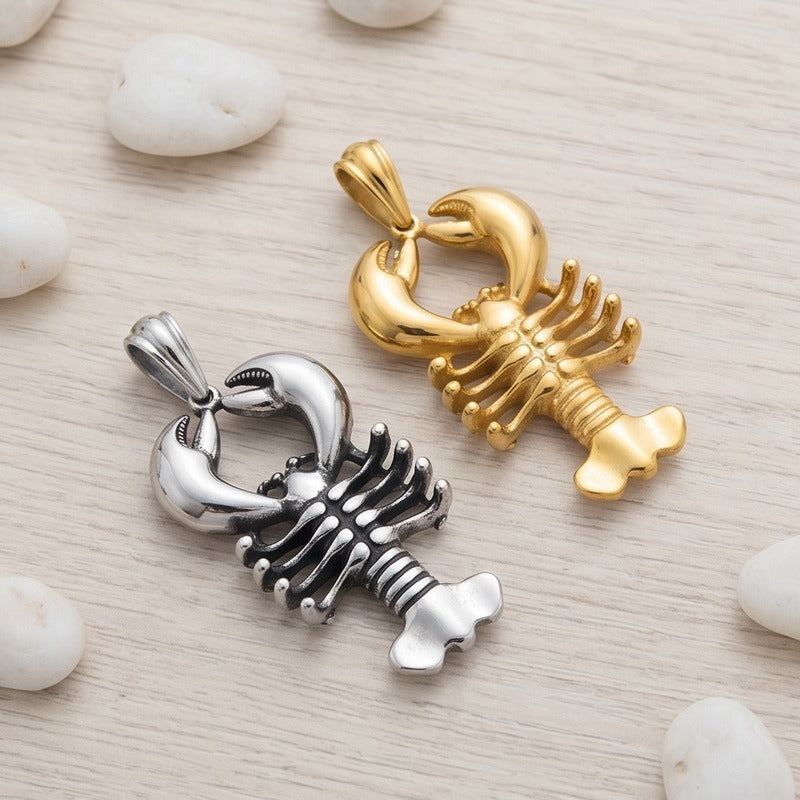 Kemstone Stainless Steel Lobster Pendant Necklace for Men Marine Object Chain KP117944-KJX