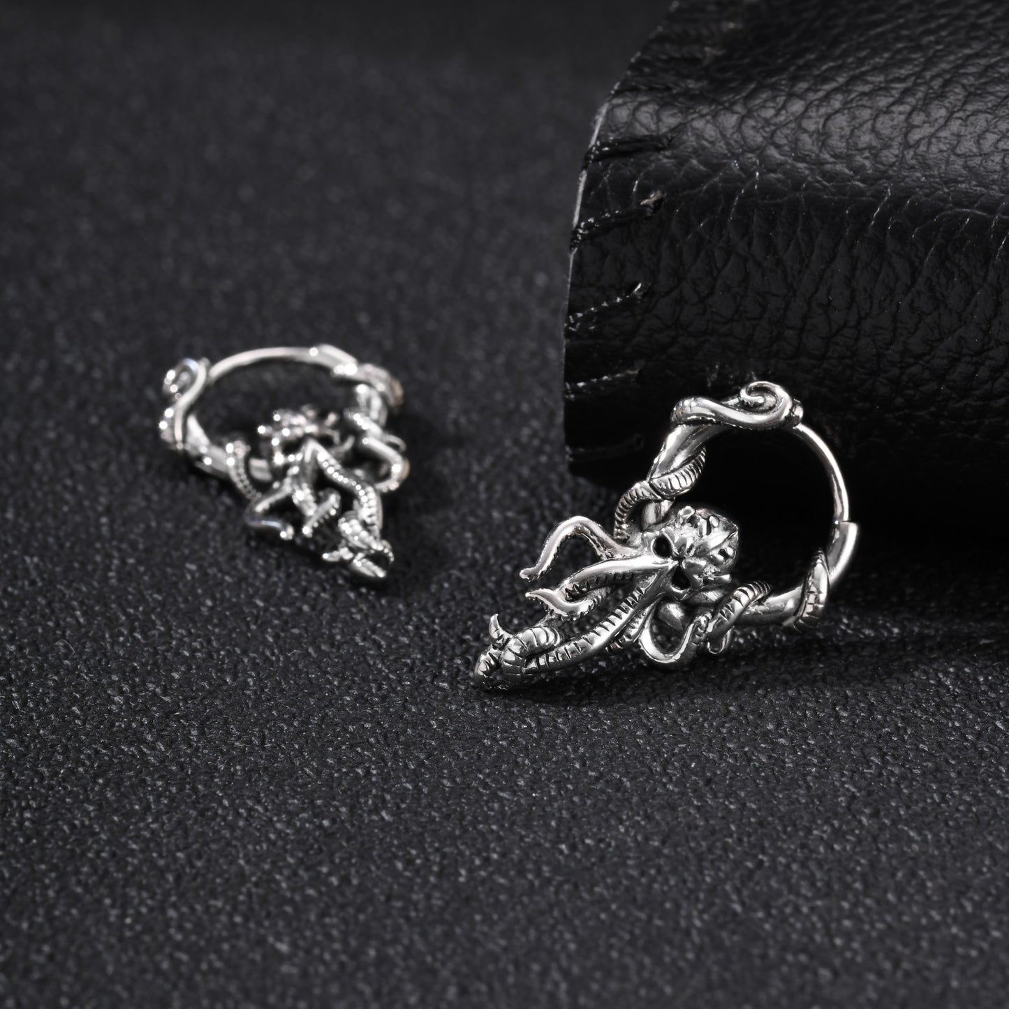 Kemston Stainless Steel Octopus Hoop Ear Cuff Earring for Men EH-891