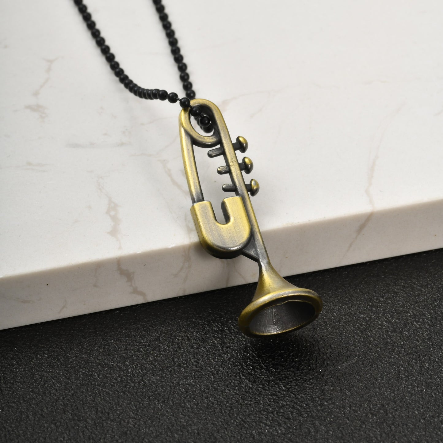 Kemstone Trumpet Pendant Necklace for Men Hip Hop Streetwear Copper NC-3029