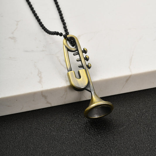 Kemstone Trumpet Pendant Necklace for Men Hip Hop Streetwear Copper NC-3029