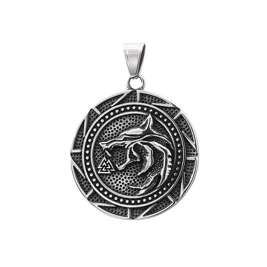 Kemstone Viking Wolf Pendant Necklace for Men – Stainless Steel Symbol Jewelry KP116382-MZOZ