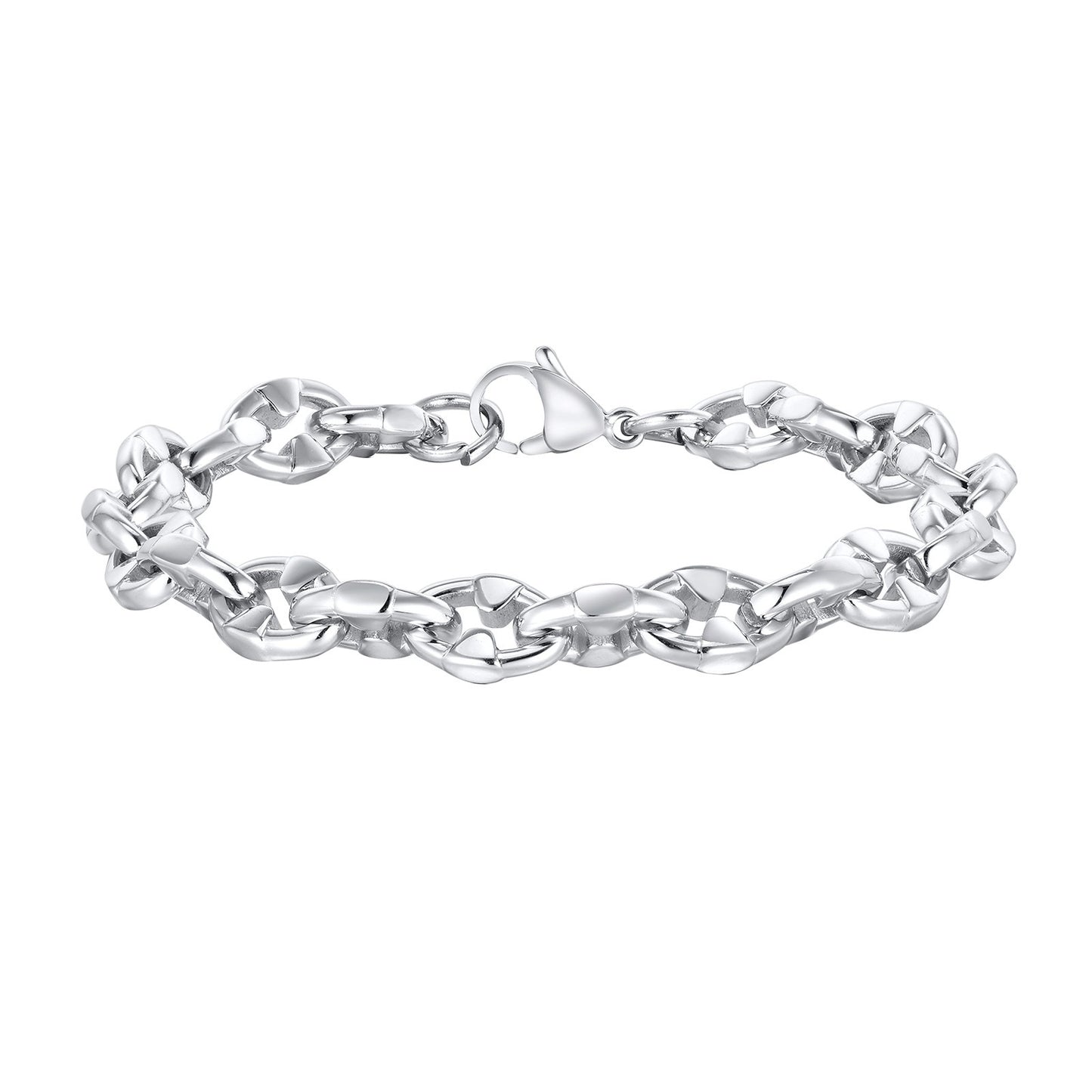 Kemstone Stainless Steel Men’s Bracelet – Chunky Handmade Chain BR-2153