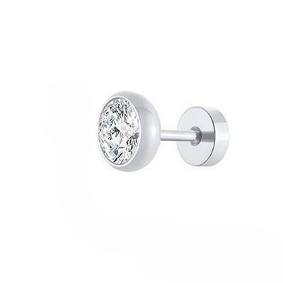 Kemstone Men’s CZ Stud Earrings – Stainless Steel Minimalist Jewelry, Silver/Gold/Black ES-332