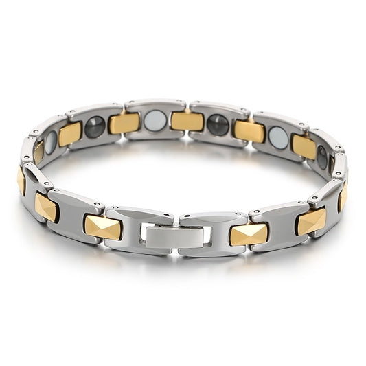 Kemstone Men’s Tungsten Steel Magnetic Germanium Bracelet – 8mm Link Chain KB208921-JI