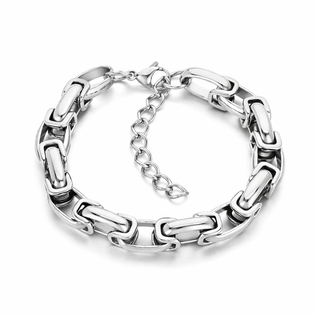 Kemstone Titanium Steel 10mm Oval Cuban Link Bracelet for Men KB210004-ZCG