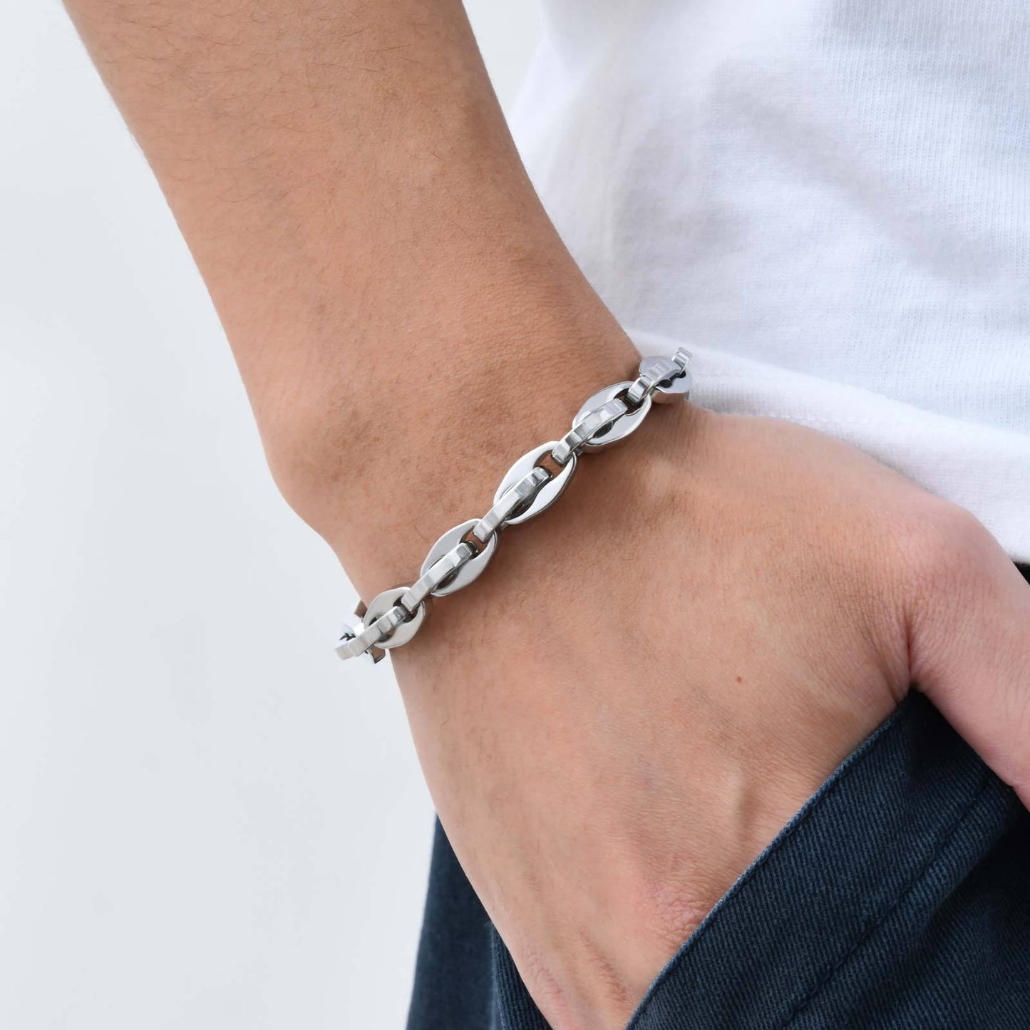 Kemstone Stainless Steel Handmade Chain Bracelet for Men BR-2397