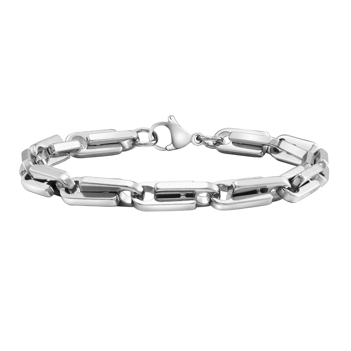 Kemstone Vintage Rectangular Link Stainless Steel Chain Bracelet for Men BR-1985