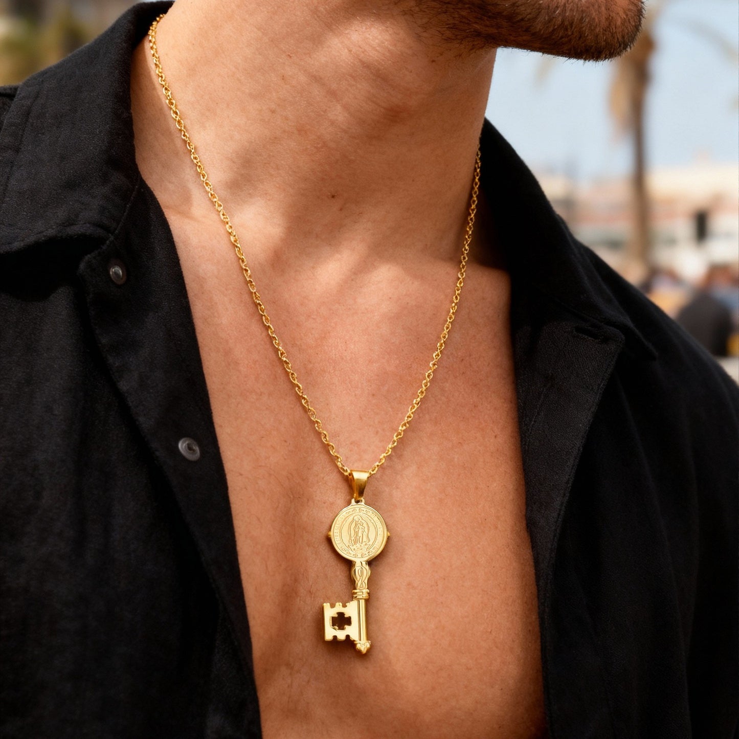 Kemstone Stainless Steel Virgin Key Pendant Necklace for Men PN-2296