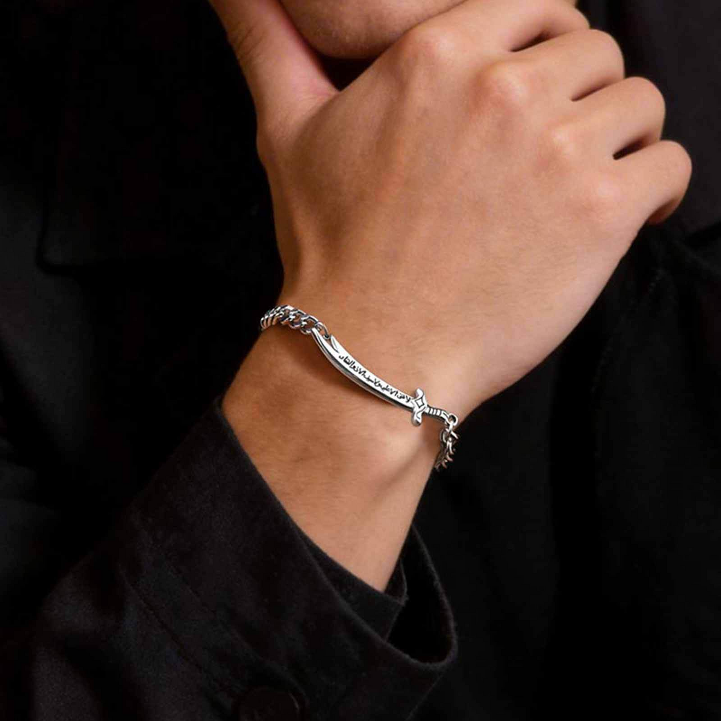 Kemstone Stainless Steel Blade Chain Bracelet for Men Cuban Link Gold Silver BR-2755