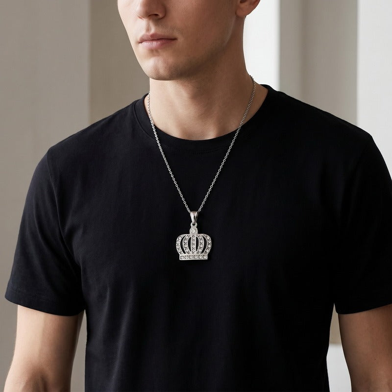 Kemstone Stainless Steel Hip Hop Crown Elephant Frog Cartoon Pendant Necklace for Men KP118618-LU