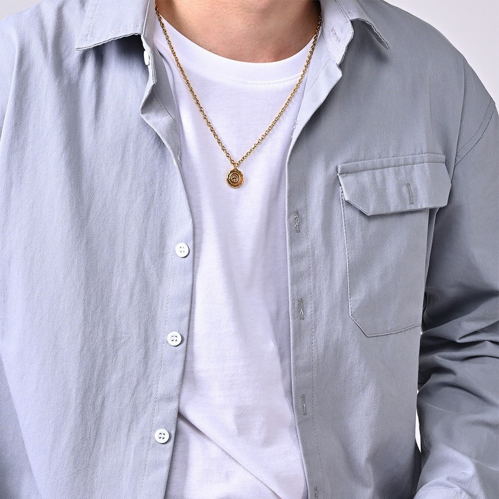 Kemstone Vintage Bird Coin Pendant Necklace for Men – Stainless Steel Medallion K-PT297