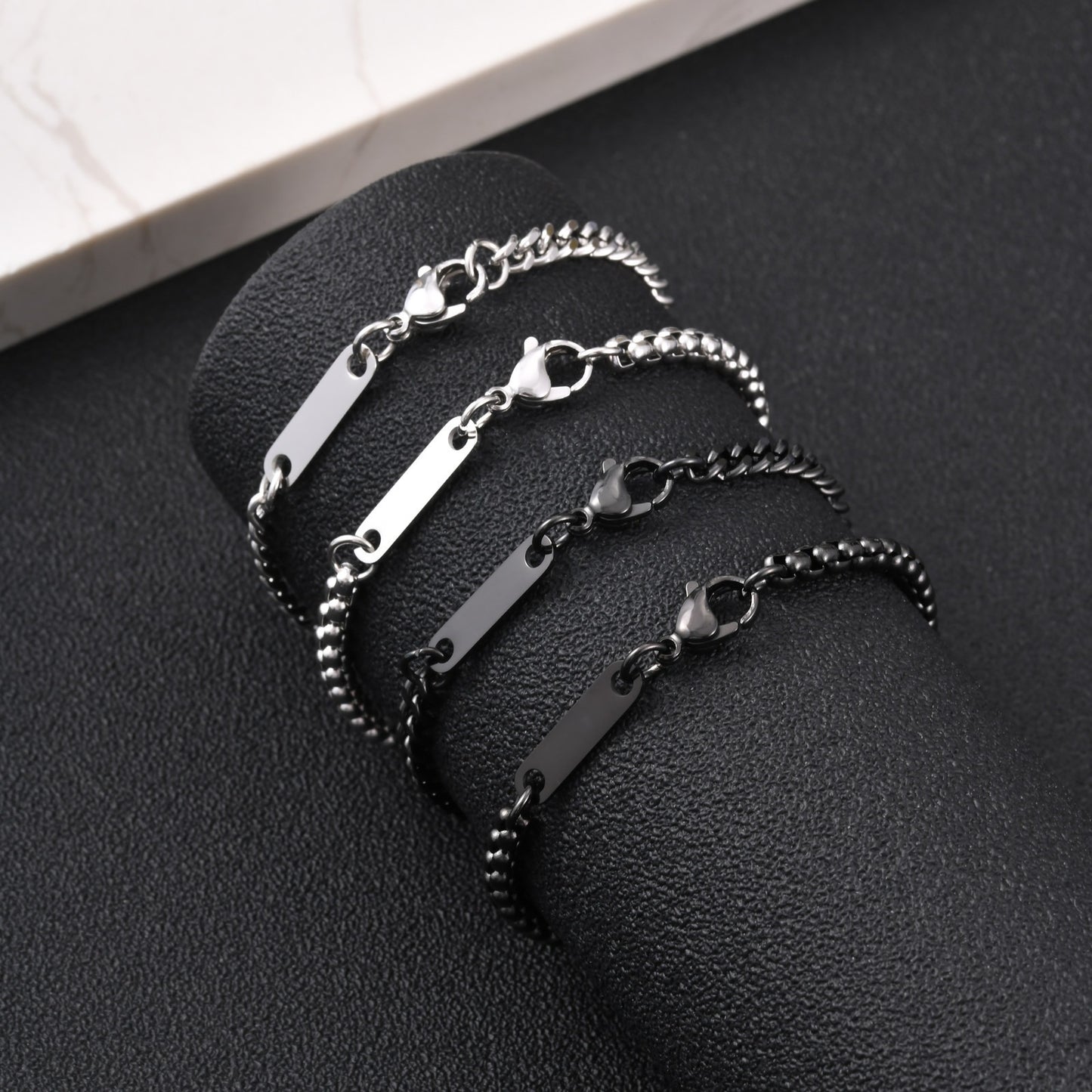 Kemstone Stainless Steel ID Curb Chain Bracelet for Men BR-3074