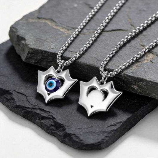 Kemstone Shield Eye Pendant Necklace Stainless Steel Necklace for Men Silver PN-2323