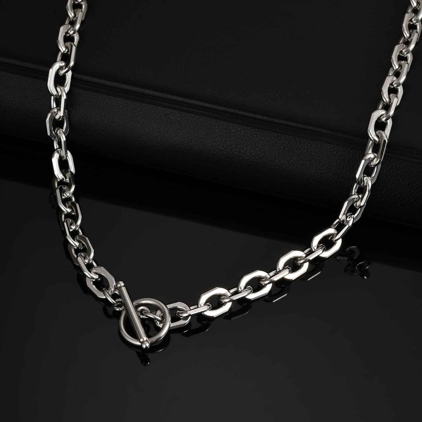 Kemstone Stainless Steel Toggle Chain Necklace for Men Minimalist NC-1762