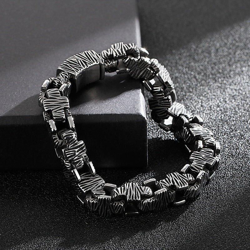 Kemstone Stainless Steel Cast Chain Bracelet for Men Hip Hop Streetwear KB125390-BDJX