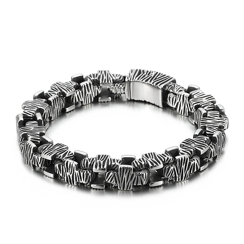 Kemstone Stainless Steel Cast Chain Bracelet for Men Hip Hop Streetwear KB125390-BDJX